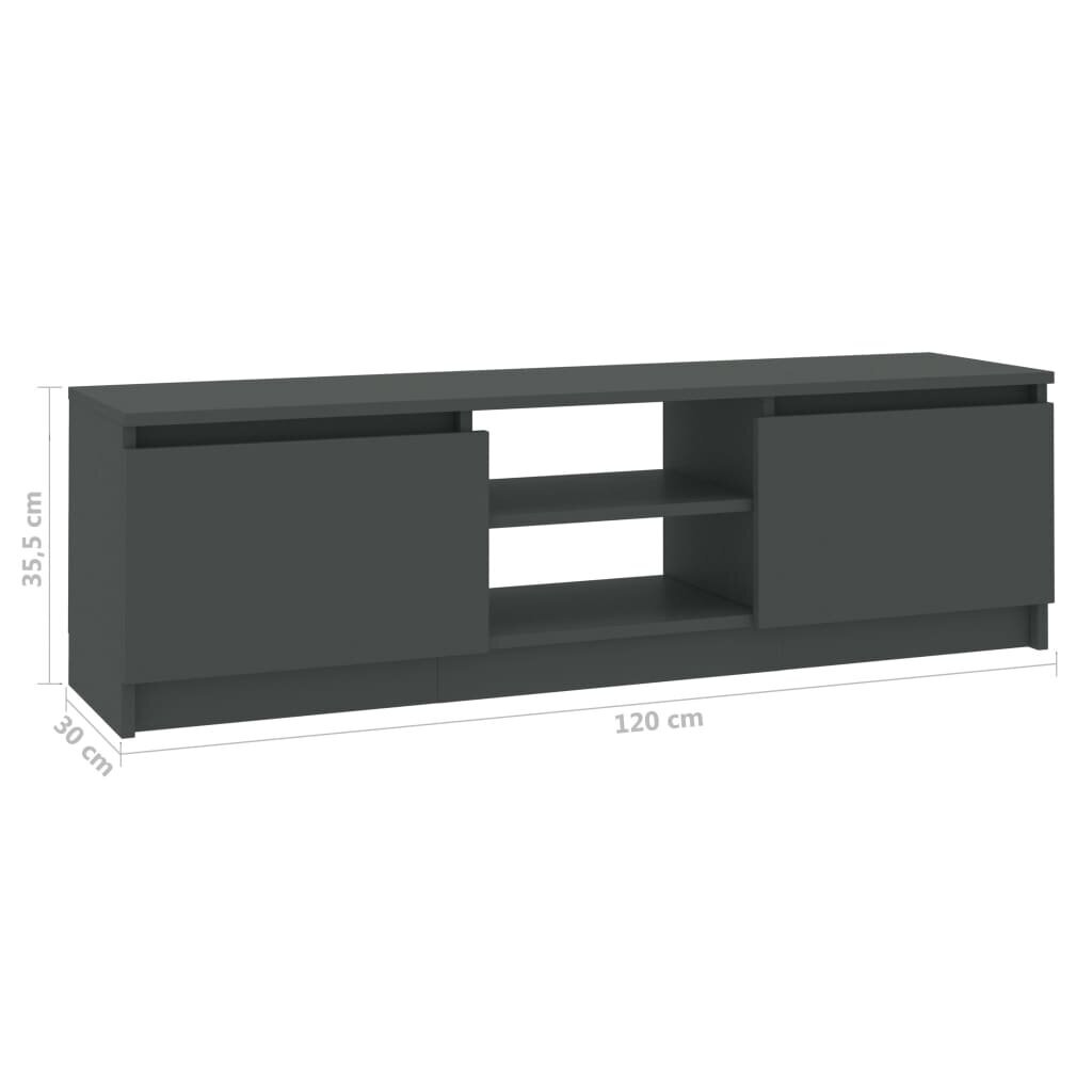 vidaXL TV-taso harmaa 120x30x35,5 cm lastulevy hinta ja tiedot | TV-tasot | hobbyhall.fi