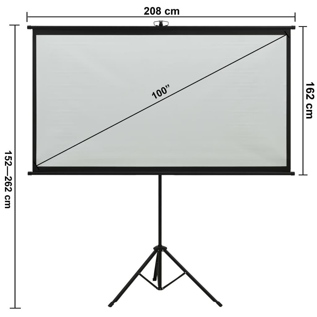 vidaXL Valkokangas jalustalla 100" 4:3 hinta ja tiedot | Valkokankaat | hobbyhall.fi