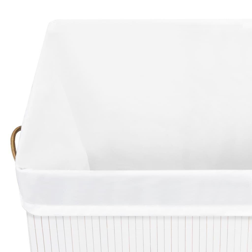vidaXL Bambu pyykkikori 1 osio valkoinen 83 l hinta ja tiedot | Kylpyhuoneen sisustus | hobbyhall.fi