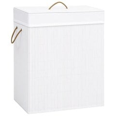 vidaXL Bambu pyykkikori 1 osio valkoinen 83 l hinta ja tiedot | Kylpyhuoneen sisustus | hobbyhall.fi