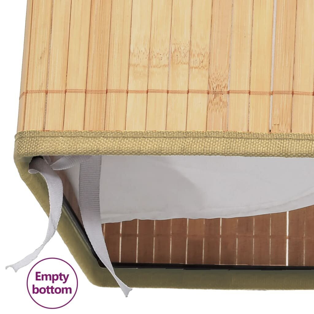 vidaXL Bambu pyykkikori 2 osiota 72 l hinta ja tiedot | Kylpyhuoneen sisustus | hobbyhall.fi