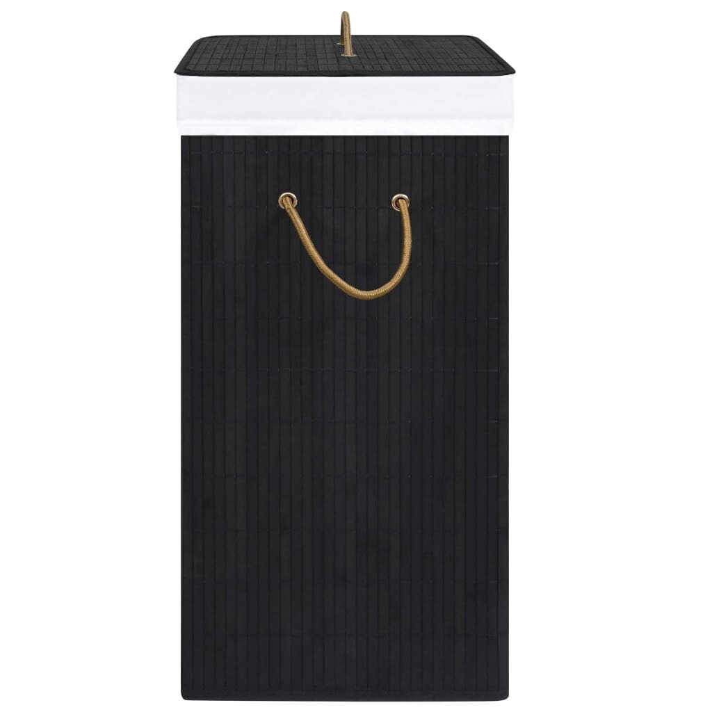 vidaXL Bambu pyykkikori 2 osiota musta 72 l hinta ja tiedot | Kylpyhuoneen sisustus | hobbyhall.fi
