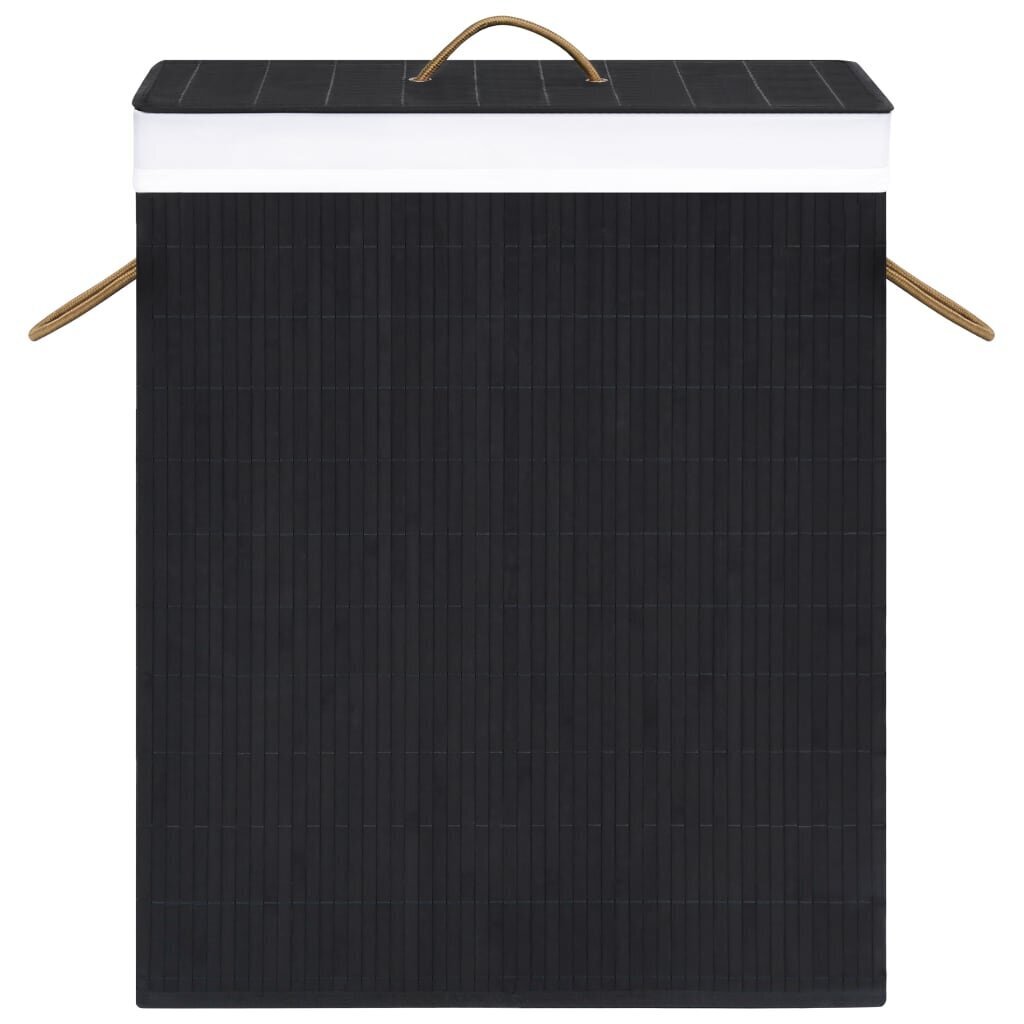 vidaXL Bambu pyykkikori 1 osio musta 83 l hinta ja tiedot | Kylpyhuoneen sisustus | hobbyhall.fi