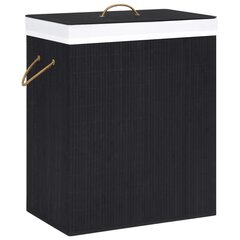 vidaXL Bambu pyykkikori 1 osio musta 83 l hinta ja tiedot | Kylpyhuoneen sisustus | hobbyhall.fi