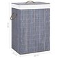 vidaXL Bambu pyykkikori 2 osiota harmaa 72 l hinta ja tiedot | Kylpyhuoneen sisustus | hobbyhall.fi