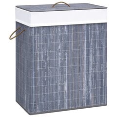 vidaXL Bambu pyykkikori 1 osio harmaa 83 l hinta ja tiedot | Kylpyhuoneen sisustus | hobbyhall.fi