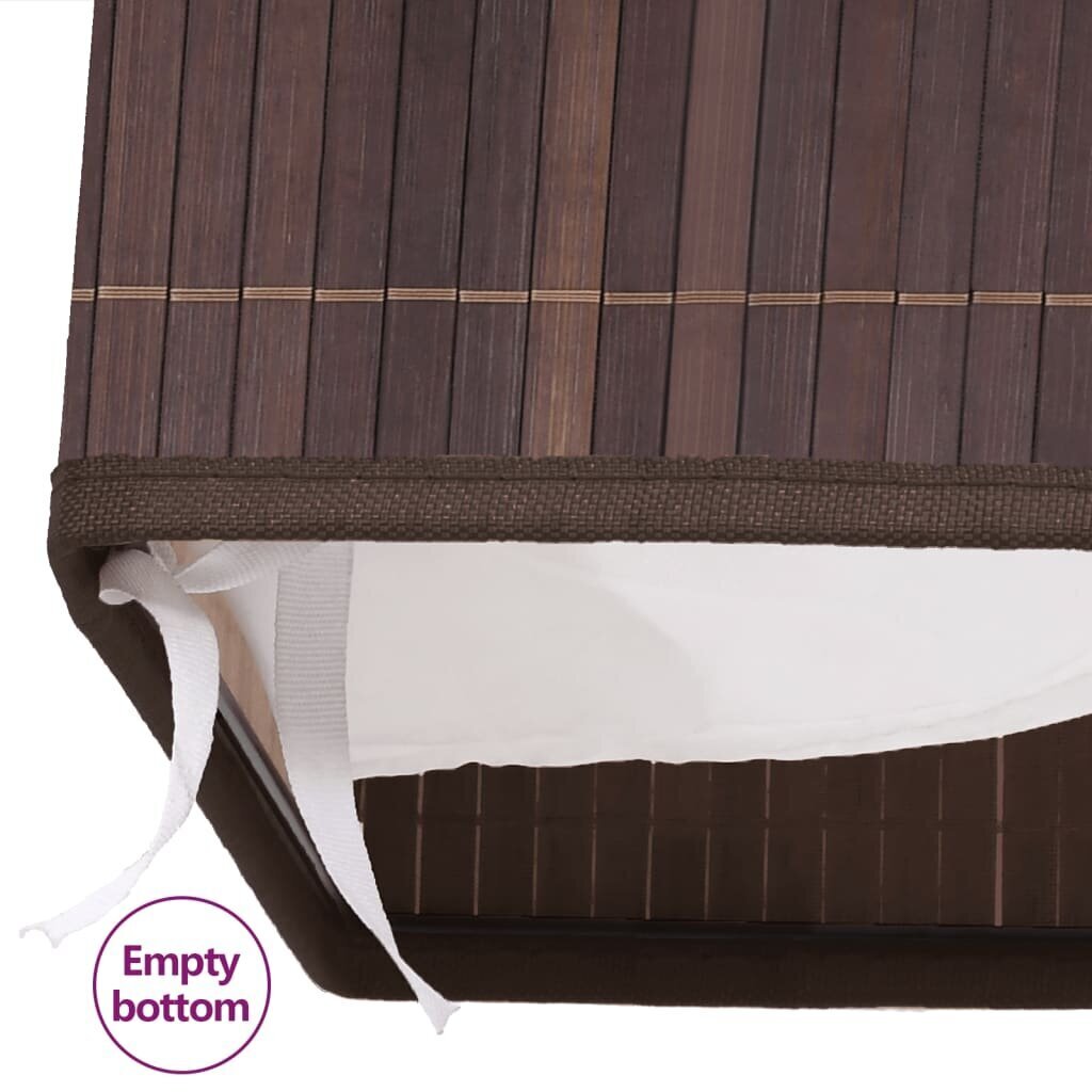 vidaXL Bambu pyykkikori 2 osiota ruskea 72 l hinta ja tiedot | Kylpyhuoneen sisustus | hobbyhall.fi