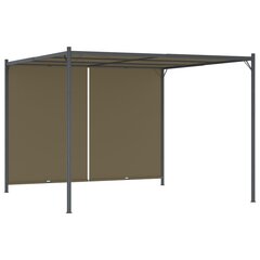 vidaXL Pergola sisäänvedettävä katto 3x3 m ruskeanharmaa 180 g/m² hinta ja tiedot | Puutarhakoristeet | hobbyhall.fi