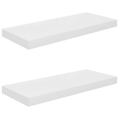 vidaXL Kelluvat seinähyllyt 2kpl korkeakiilto valk. 60x23,5x3,8 cm MDF hinta ja tiedot | Hyllyt | hobbyhall.fi