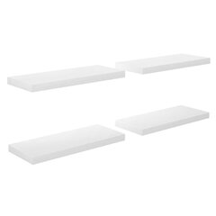 vidaXL Kelluvat seinähyllyt 4 kpl korkeakiilto valk 60x23,5x3,8 cm MDF hinta ja tiedot | Hyllyt | hobbyhall.fi