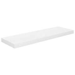 vidaXL Kelluva seinähylly korkeakiilto valkoinen 80x23,5x3,8 cm MDF hinta ja tiedot | Hyllyt | hobbyhall.fi