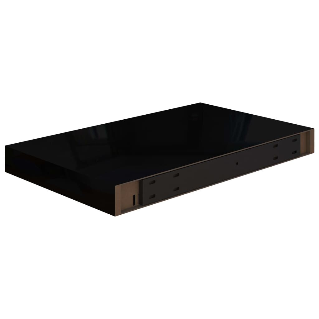 vidaXL Kelluvat seinähyllyt 2 kpl korkeakiilto musta 40x23x3,8 cm MDF hinta ja tiedot | Hyllyt | hobbyhall.fi