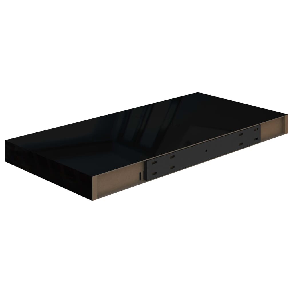 vidaXL Kelluva seinähylly korkeakiilto musta 50x23x3,8 cm MDF hinta ja tiedot | Hyllyt | hobbyhall.fi