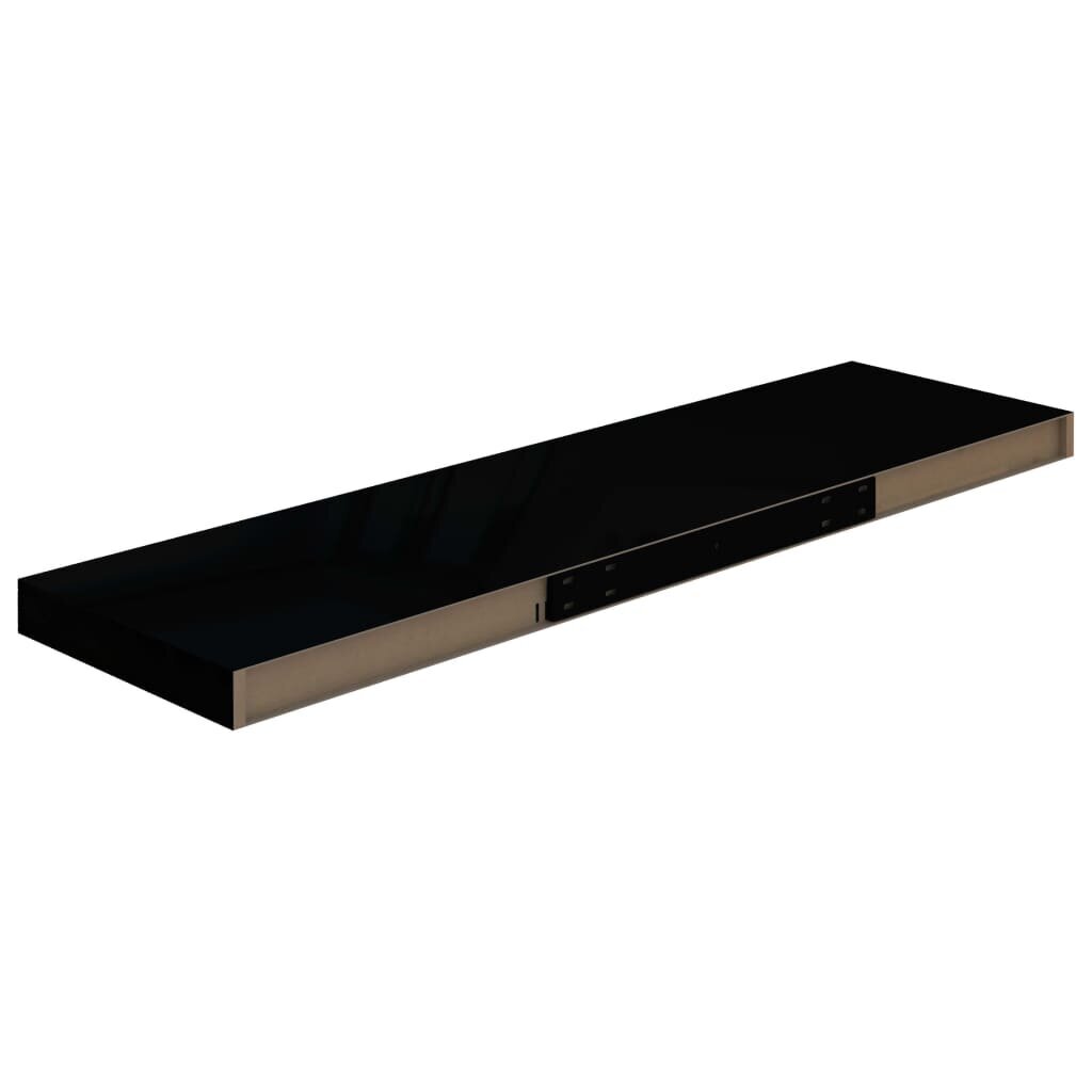 vidaXL Kelluvat seinähyllyt 4 kpl korkeakiilto musta 90x23,5x3,8cm MDF hinta ja tiedot | Hyllyt | hobbyhall.fi