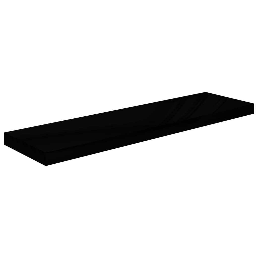 vidaXL Kelluvat seinähyllyt 4 kpl korkeakiilto musta 90x23,5x3,8cm MDF hinta ja tiedot | Hyllyt | hobbyhall.fi