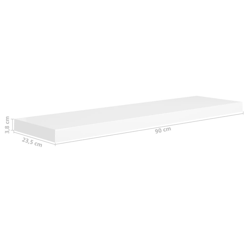 vidaXL Kelluvat seinähyllyt 2kpl valkoinen 90x23,5x3,8 cm MDF hinta ja tiedot | Hyllyt | hobbyhall.fi