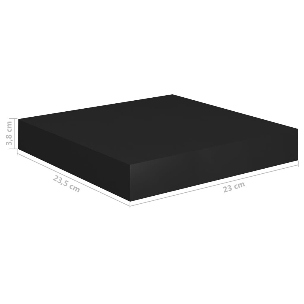 vidaXL Kelluvat seinähyllyt 4 kpl musta 23x23,5x3,8 cm MDF hinta ja tiedot | Hyllyt | hobbyhall.fi