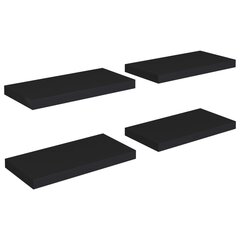 vidaXL Kelluvat seinähyllyt 4 kpl musta 50x23x3,8 cm MDF hinta ja tiedot | Hyllyt | hobbyhall.fi