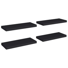 vidaXL Kelluvat seinähyllyt 4 kpl musta 60x23,5x3,8 cm MDF hinta ja tiedot | Hyllyt | hobbyhall.fi