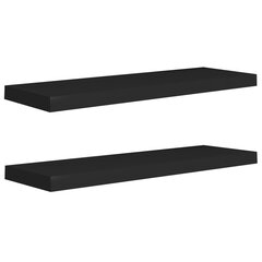 vidaXL Kelluvat seinähyllyt 2 kpl musta 80x23,5x3,8 cm MDF hinta ja tiedot | Hyllyt | hobbyhall.fi