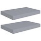 vidaXL Kelluvat seinähyllyt 2 kpl harmaa 40x23x3,8 cm MDF hinta ja tiedot | Hyllyt | hobbyhall.fi