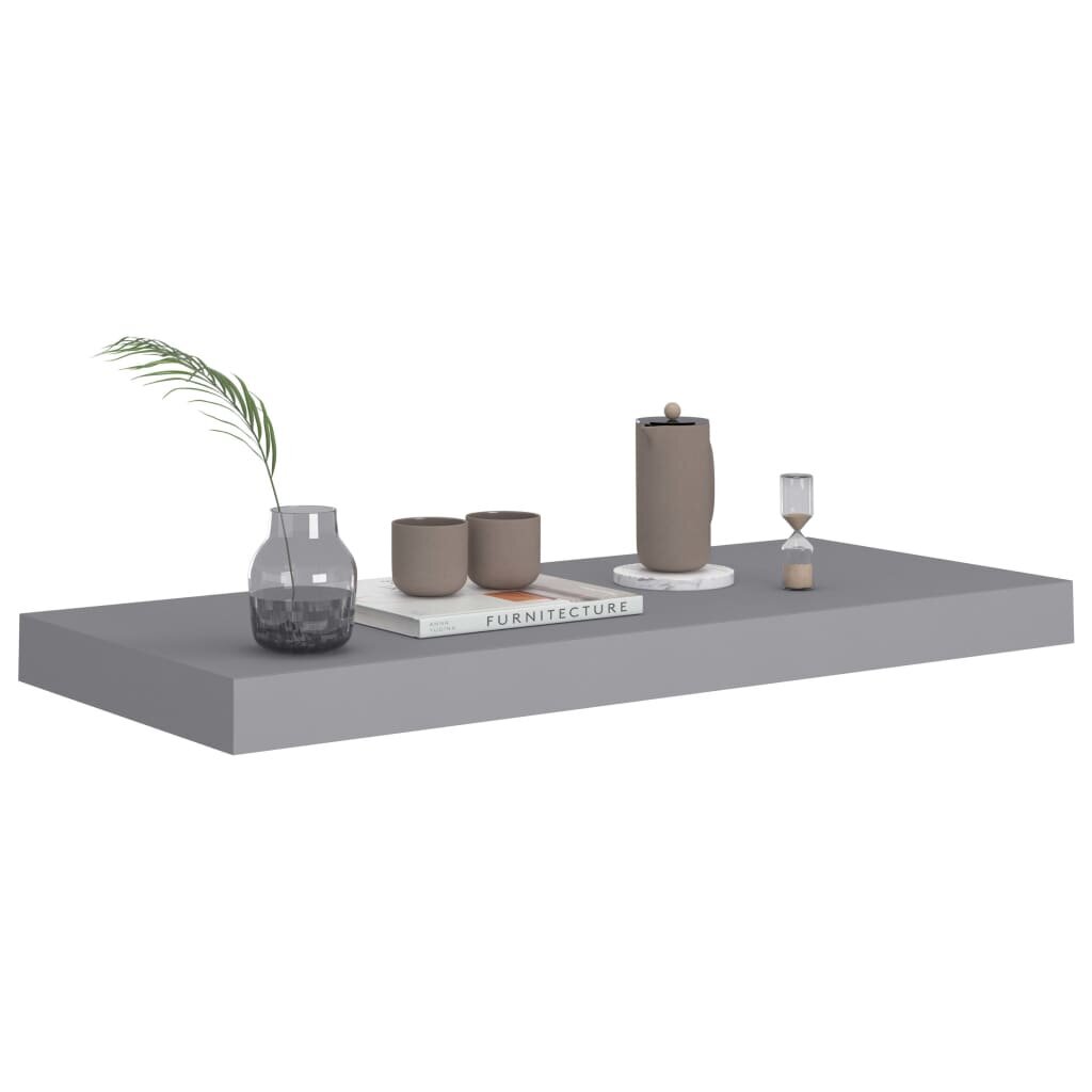 vidaXL Kelluvat seinähyllyt 2 kpl harmaa 60x23,5x3,8 cm MDF hinta ja tiedot | Hyllyt | hobbyhall.fi