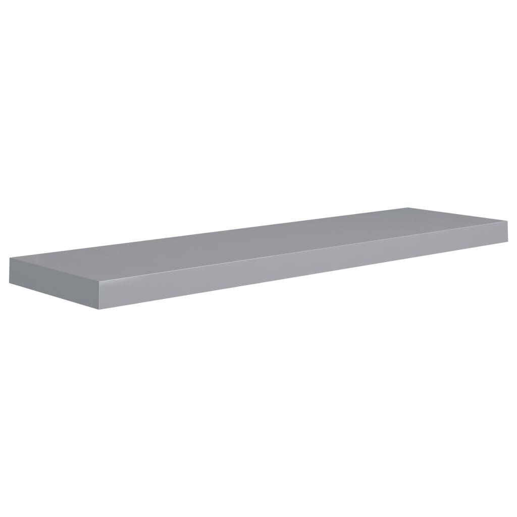 vidaXL Kelluvat seinähyllyt 2 kpl harmaa 90x23,5x3,8 cm MDF hinta ja tiedot | Hyllyt | hobbyhall.fi