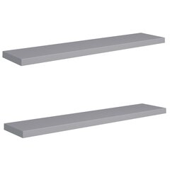 vidaXL Kelluvat seinähyllyt 2 kpl harmaa 120x23,5x3,8 cm MDF hinta ja tiedot | Hyllyt | hobbyhall.fi