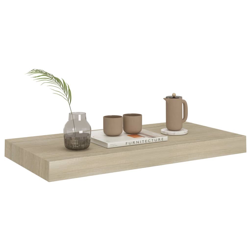 vidaXL Kelluvat seinähyllyt 2 kpl tammen värinen 50x23x3,8 cm MDF hinta ja tiedot | Hyllyt | hobbyhall.fi