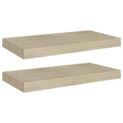 vidaXL Kelluvat seinähyllyt 2 kpl tammen värinen 50x23x3,8 cm MDF hinta ja tiedot | Hyllyt | hobbyhall.fi