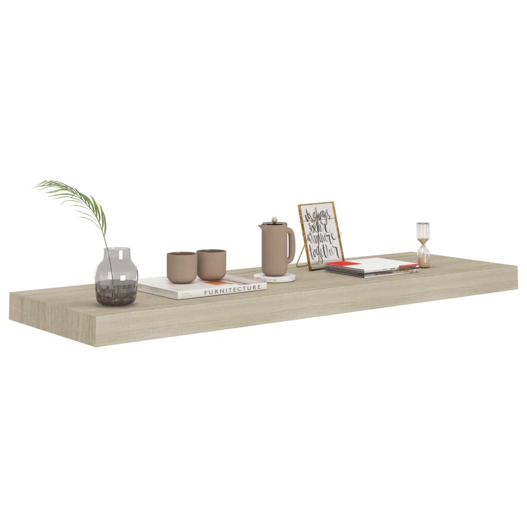 vidaXL Kelluvat seinähyllyt 2 kpl tammi 80x23,5x3,8 cm MDF hinta ja tiedot | Hyllyt | hobbyhall.fi