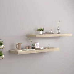 vidaXL Kelluvat seinähyllyt 2 kpl tammi 80x23,5x3,8 cm MDF hinta ja tiedot | Hyllyt | hobbyhall.fi