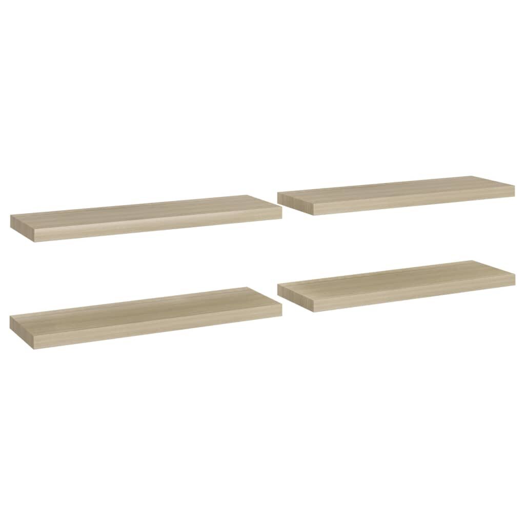 vidaXL Kelluvat seinähyllyt 4 kpl tammi 80x23,5x3,8cm MDF hinta ja tiedot | Hyllyt | hobbyhall.fi