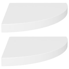 vidaXL Kelluvat kulmahyllyt 2 kpl valkoinen 35x35x3,8 cm MDF hinta ja tiedot | Hyllyt | hobbyhall.fi
