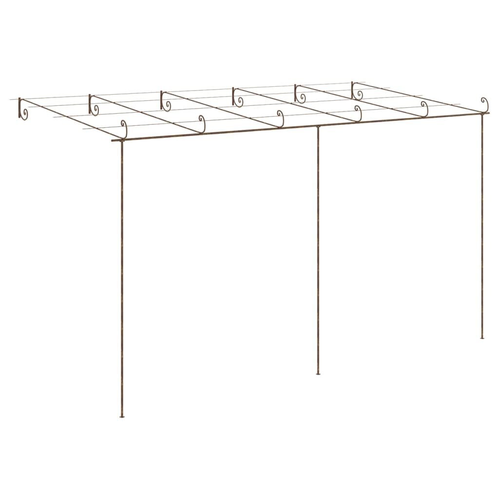 vidaXL Puutarhan pergola antiikkiruskea 6x3x2,5 m rauta hinta ja tiedot | Kukkatelineet ja kukkapöydät | hobbyhall.fi