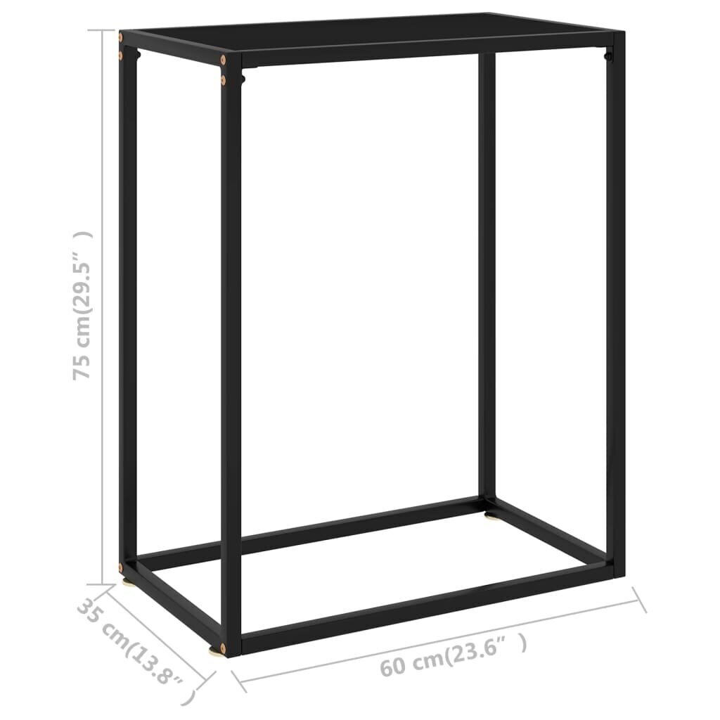 vidaXL Konsolipöytä musta 60x35x75 cm karkaistu lasi hinta ja tiedot | Sohvapöydät | hobbyhall.fi