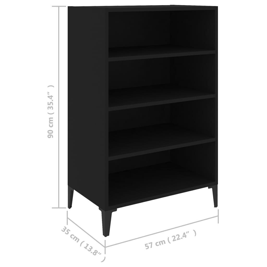 vidaXL Senkki musta 57x35x90 cm lastulevy hinta ja tiedot | Olohuoneen kaapit ja lipastot | hobbyhall.fi