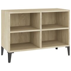 vidaXL TV-taso metallijaloilla Sonoma-tammi 69,5x30x50 cm hinta ja tiedot | TV-tasot | hobbyhall.fi