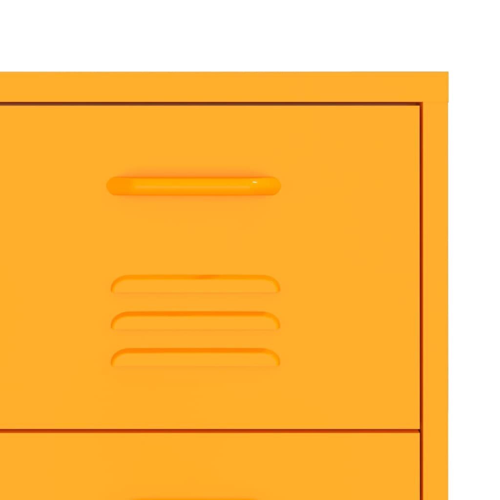vidaXL Lipasto sinapinkeltainen 80x35x101,5 cm teräs hinta ja tiedot | Olohuoneen kaapit ja lipastot | hobbyhall.fi