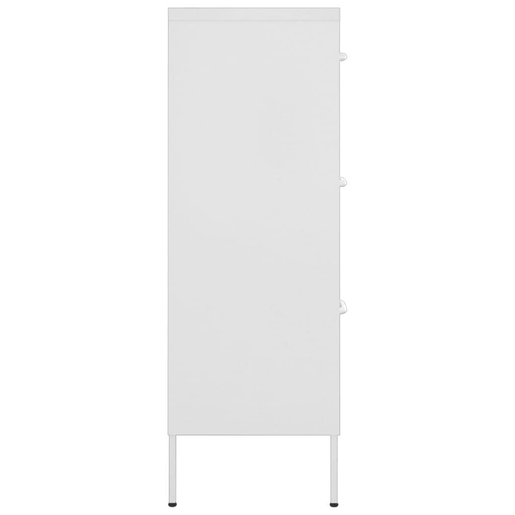 vidaXL Lipasto valkoinen 80x35x101,5 cm teräs hinta ja tiedot | Olohuoneen kaapit ja lipastot | hobbyhall.fi