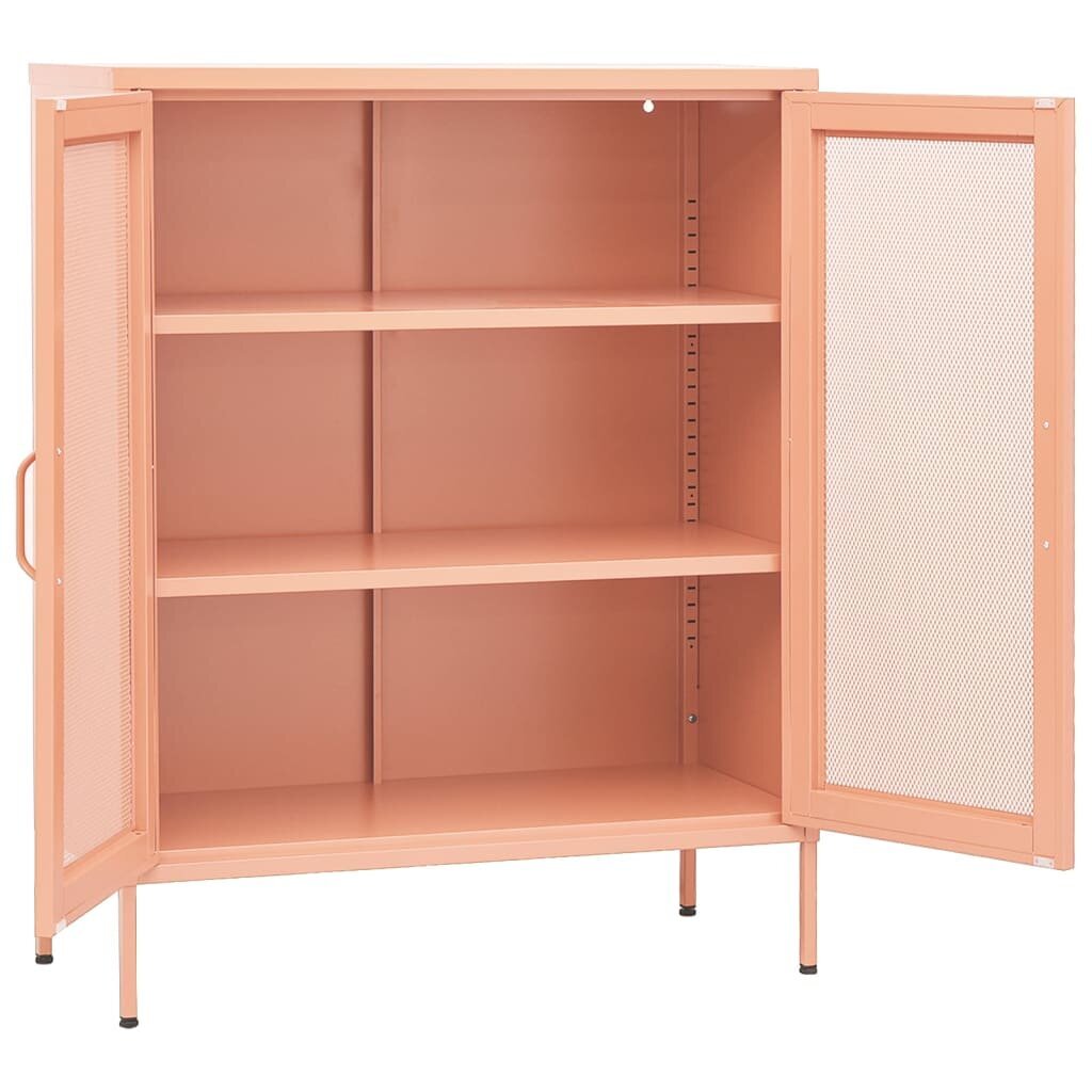 vidaXL Varastokaappi pinkki 80x35x101,5 cm teräs hinta ja tiedot | Olohuoneen kaapit ja lipastot | hobbyhall.fi