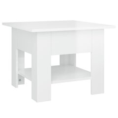 vidaXL Sohvapöytä korkeakiilto valkoinen 55x55x42 cm tekninen puu hinta ja tiedot | Sohvapöydät | hobbyhall.fi