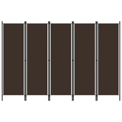 vidaXL 5-paneelinen tilanjakaja ruskea 250x180 cm hinta ja tiedot | Sermit ja tilanjakajat | hobbyhall.fi