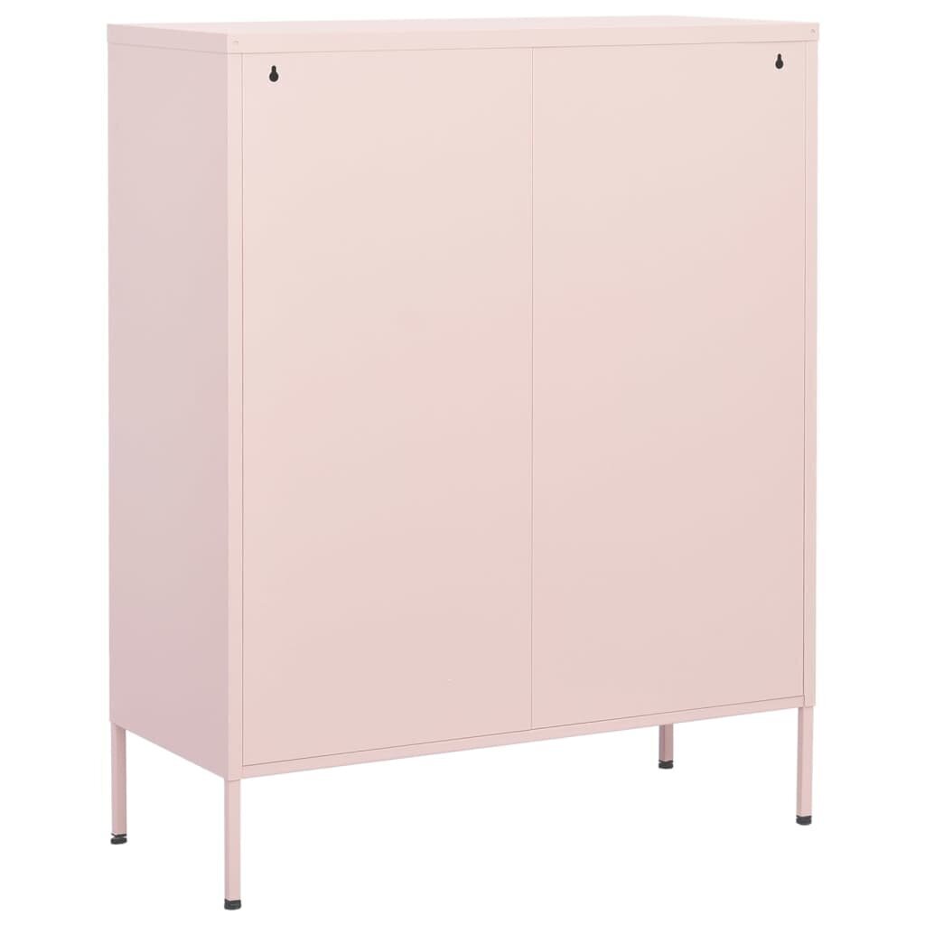 vidaXL Varastokaappi pinkki 80x35x101,5 cm teräs hinta ja tiedot | Olohuoneen kaapit ja lipastot | hobbyhall.fi