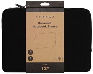 Vivanco Ben -kannettavan tietokoneen laukku 12", musta hinta ja tiedot | Vivanco Kannettavat tietokoneet ja lisätarvikkeet | hobbyhall.fi