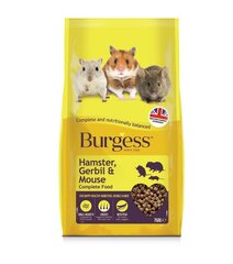 BURGESS EXCEL TÄYSRAVINTO HAMSTERILLE, HIEKKAHIIRELLE JA HIIRELLE 750G hinta ja tiedot | Burgess Pieneläimet | hobbyhall.fi