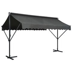 vidaXL Vapaasti seisova markiisi 400x300 cm antrasiitti hinta ja tiedot | Aurinkovarjot ja markiisit | hobbyhall.fi