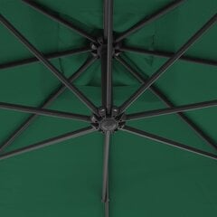 vidaXL Riippuva aurinkovarjo teräspylväällä 300 cm vihreä hinta ja tiedot | Aurinkovarjot ja markiisit | hobbyhall.fi