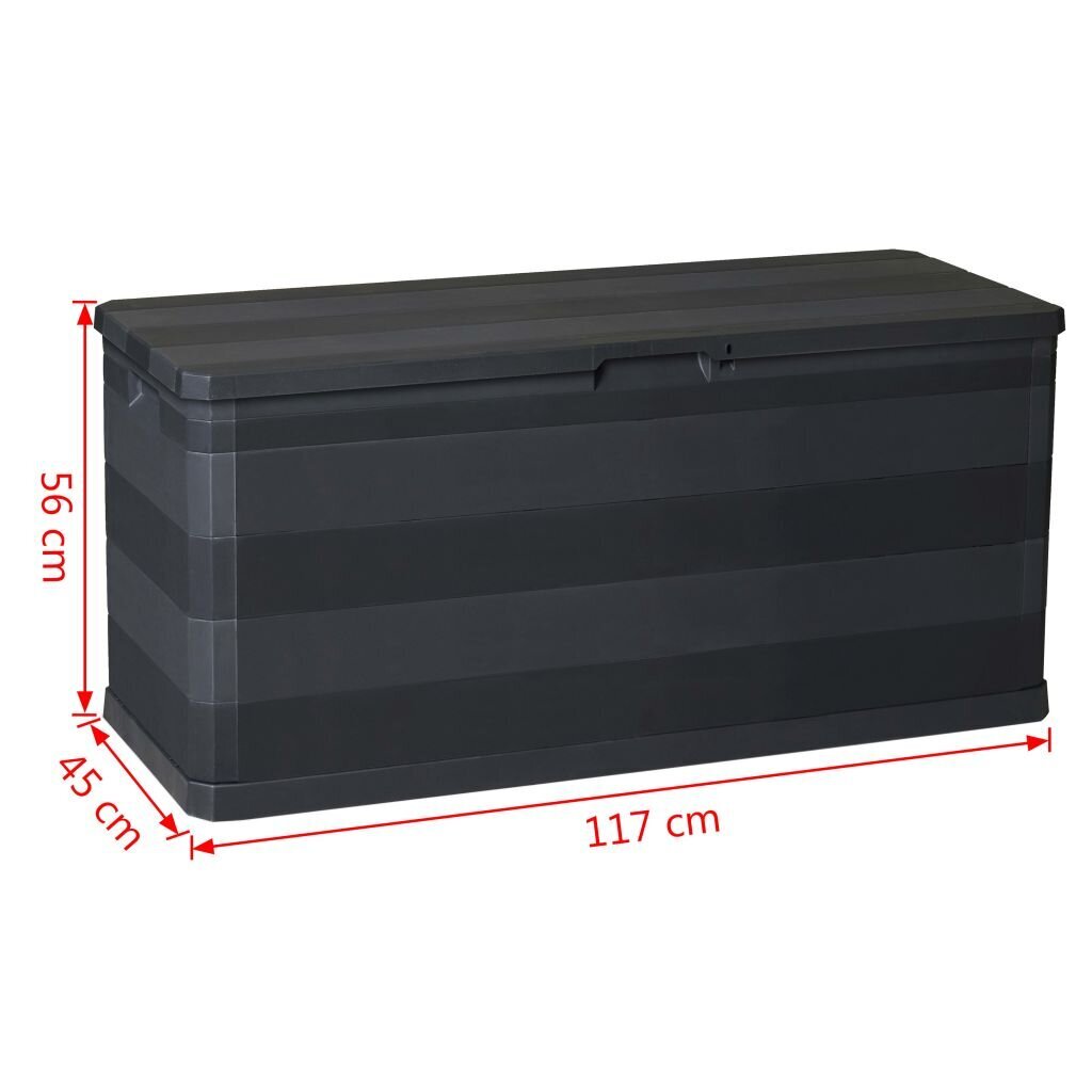 vidaXL Puutarhan Varastoarkku musta 117x45x56 cm hinta ja tiedot | Kompostorit ja jäteastiat | hobbyhall.fi