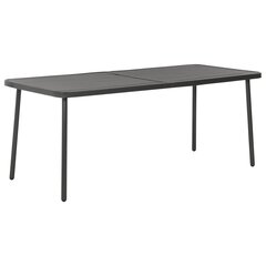 vidaXL Puutarhapöytä tummanharmaa 180x83x72 cm teräs hinta ja tiedot | Puutarhapöydät | hobbyhall.fi